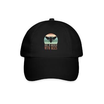 Hobby gardener garden cute garden bees - Baseball Cap - black/black - Front