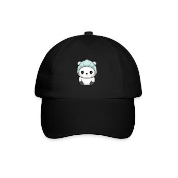 Polar Bear Winter Polar Bear Animal Comic - Baseball Cap - black/black - Front