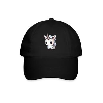 Unicorn Winter Animal Cute Comic - Baseball Cap - black/black - Front