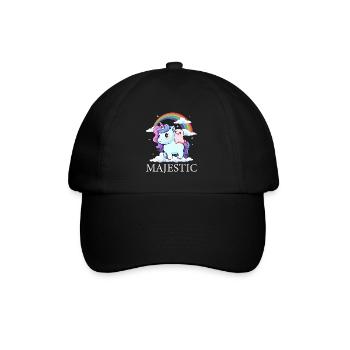 Blobfisch Einhorn Regenbogen - Baseballkappe - Schwarz/Schwarz - Vorne