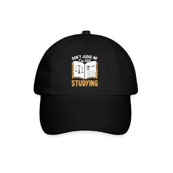 Funny law student law school - Baseball Cap - black/black - Front