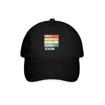 Feldhockey Ist Meine Lieblingssaison Hallenhockey - Baseballkappe - Schwarz/Schwarz - Vorne