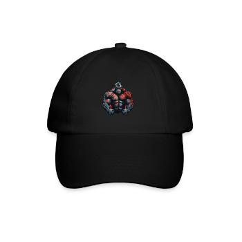 Gorilla Beast Bodybuilding Muskeln Gym - Baseballkappe - Schwarz/Schwarz - Vorne