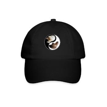 Yin Yang Bär - Baseballkappe - Schwarz/Schwarz - Vorne