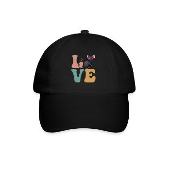 Souris rat mignonne - Casquette classique - noir/noir - Devant