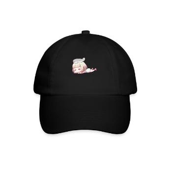 Sacabambaspis Fish Meme Japanese Anime Girl - Baseball Cap - black/black - Front