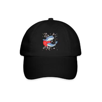 Sacabambaspis Fish Meme Sakura Cherry Blossom - Baseball Cap - black/black - Front
