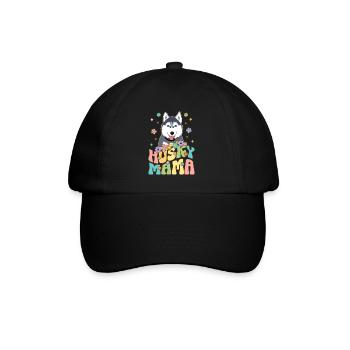 Groovy Siberian Husky Mom Weiblicher Hundeliebhabe - Baseballkappe - Schwarz/Schwarz - Vorne