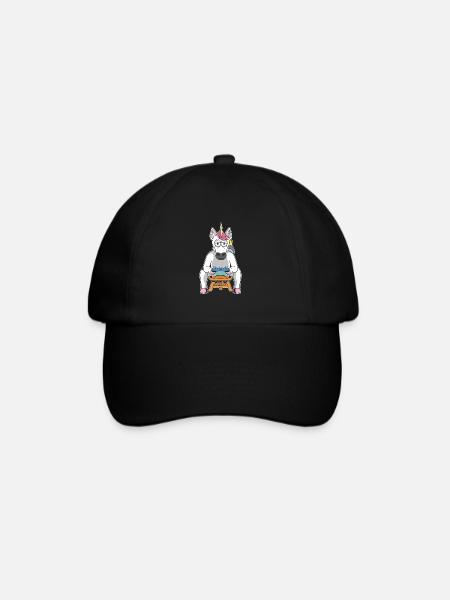 Gamer Gaming Gamer Unicorn - Baseballkappe - Schwarz/Schwarz