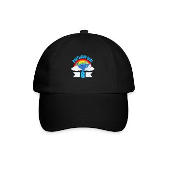 Geburtstagskind 8 Blauwal - Baseballkappe - Schwarz/Schwarz - Vorne