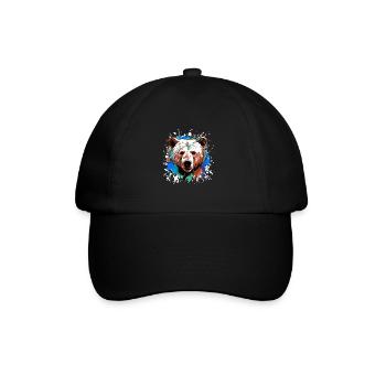 Polar Bear Head Portrait Animal Polar Bear Colorful - Baseball Cap - black/black - Front