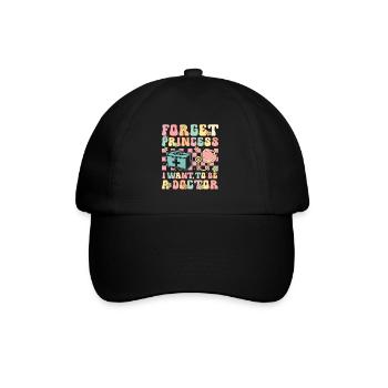Vergiss die Prinzessin, ich will ein Arzt sein Gro - Baseballkappe - Schwarz/Schwarz - Vorne