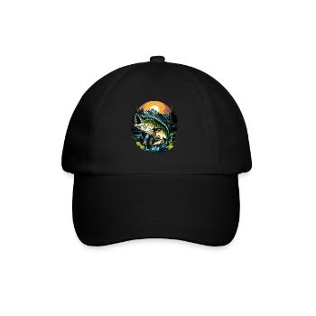 Bass Fish - Baseball Cap - black/black - Front