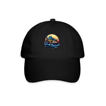 Bass Fish - Baseball Cap - black/black - Front
