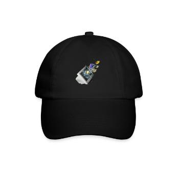 Frutiger Aero Aesthetic Tech Computer Aquarium - Baseballkappe - Schwarz/Schwarz - Vorne
