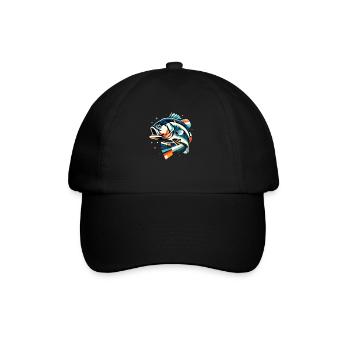 Bass Fish - Baseball Cap - black/black - Front