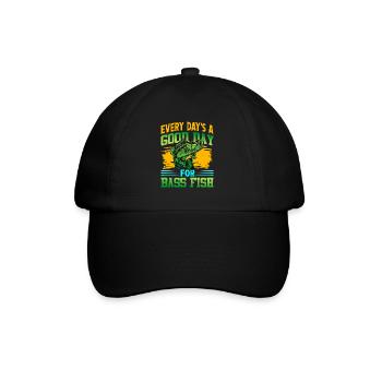 Jeder Tag ist ein guter Tag für Barschfische - Baseballkappe - Schwarz/Schwarz - Vorne