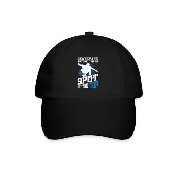 Skateboard Art For Boys Girls Men Skateboard Gifts - Baseball Cap - black/black - Front