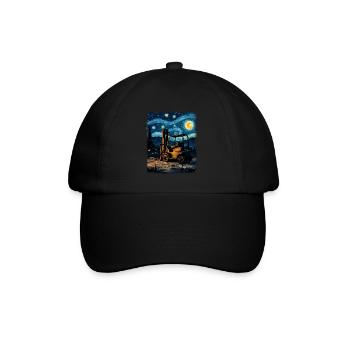 Gabelstaplerfahrer Gabelstaplerfahrer Sternennacht - Baseballkappe - Schwarz/Schwarz - Vorne