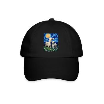 chèvres animaux de la ferme fermier peinture nuit étoilée - Casquette classique - noir/noir - Devant