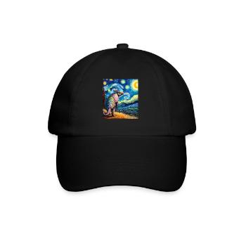 Armadillo Starry Night Painting - Baseball Cap - black/black - Front