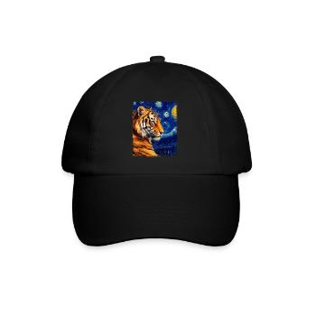 Chat du Bengale Nuit étoilée Peinture - Casquette classique - noir/noir - Devant