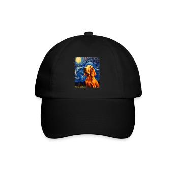 Bloodhound Dog Starry Night Painting - Baseball Cap - black/black - Front