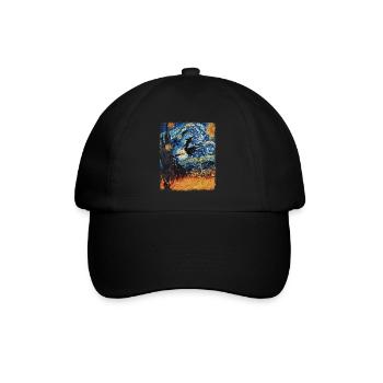 Sorcière Halloween Sorcières Occulte Nuit étoilée Peinture - Casquette classique - noir/noir - Devant