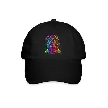 Sensenmann Der Totenschädel Popart - Baseballkappe - Schwarz/Schwarz - Vorne