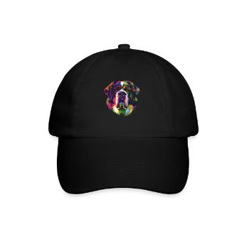 Bernhardiner Hund Popart - Baseballkappe - Schwarz/Schwarz - Vorne