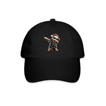 Dabbing Airedale Terrier Dog Christmas Xmas - Baseball Cap - black/black - Front