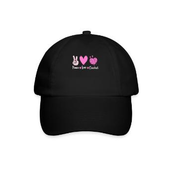 crochet tricot crochet crochet paix amour crochet - Casquette classique - noir/noir - Devant