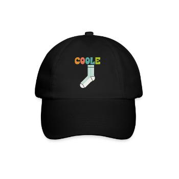 Cool sock - fun motivational design - Baseball Cap - black/black - Front