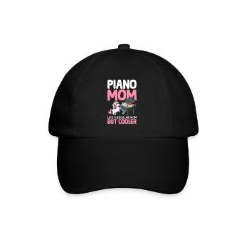 Piano Mom Like A Regular Mom Female Piano Player - Baseballkappe - Schwarz/Schwarz - Vorne