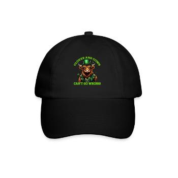 Clover and Cows can't go wrong - Baseball Cap - black/black - Front