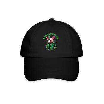 Oink, du hast Glück - Baseballkappe - Schwarz/Schwarz - Vorne