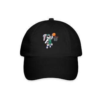 Korb Hase Ostern - Baseballkappe - Schwarz/Schwarz - Vorne