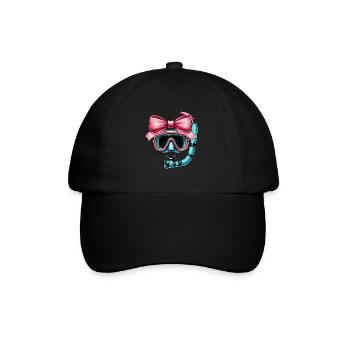 Coquette Bow Schnorcheln Schnorchel Mütter Tag - Baseballkappe - Schwarz/Schwarz - Vorne