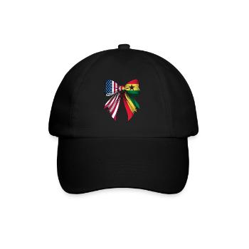 Coquette Bow Ghana Roots Heritage Ghanaischer - Baseballkappe - Schwarz/Schwarz - Vorne