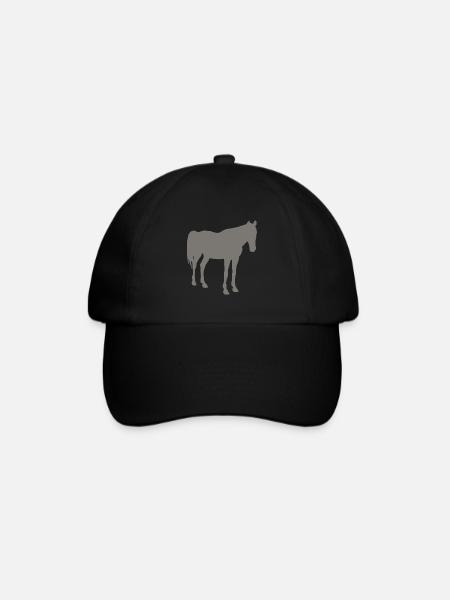 horse - Baseball Cap - black/black