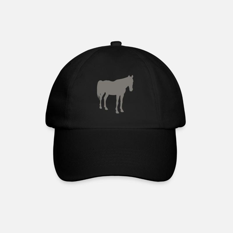 horse - Baseball Cap - black/black