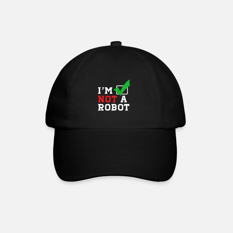 I´m not a Robot - Ich bin kein Roboter im Internet - Baseballkappe - Schwarz/Schwarz