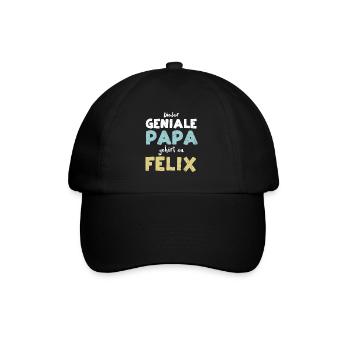 Dieser Geniale Papa Gehört Zu Felix - Baseballkappe - Schwarz/Schwarz - Vorne