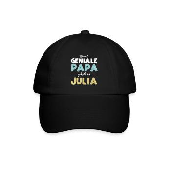 Dieser Geniale Papa Gehört Zu Julia - Baseballkappe - Schwarz/Schwarz - Vorne