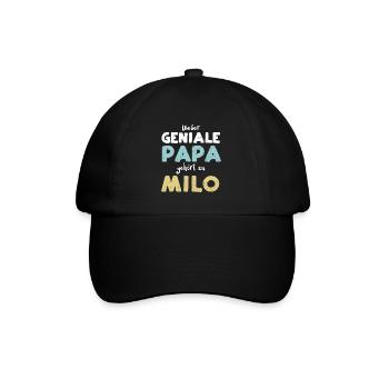 Dieser Geniale Papa Gehört Zu Milo - Baseballkappe - Schwarz/Schwarz - Vorne