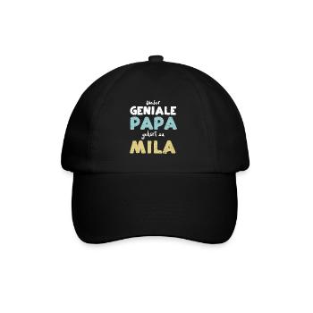 Dieser Geniale Papa Gehört Zu Mila - Baseballkappe - Schwarz/Schwarz - Vorne