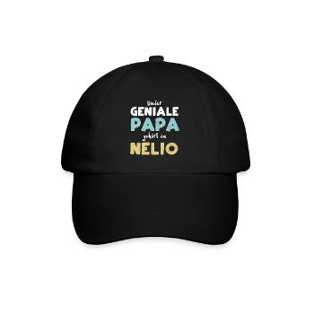 Dieser Geniale Papa Gehört Zu Nelio - Baseballkappe - Schwarz/Schwarz - Vorne