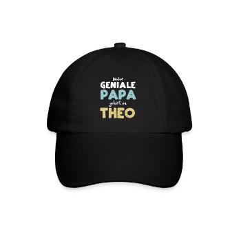 Dieser Geniale Papa Gehört Zu Theo - Baseballkappe - Schwarz/Schwarz - Vorne