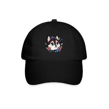 Husky fleuri Chien Malamute - Casquette classique - noir/noir - Devant