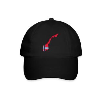 Norwegen Norweger Skandinavien - Baseballkappe - Schwarz/Schwarz - Vorne